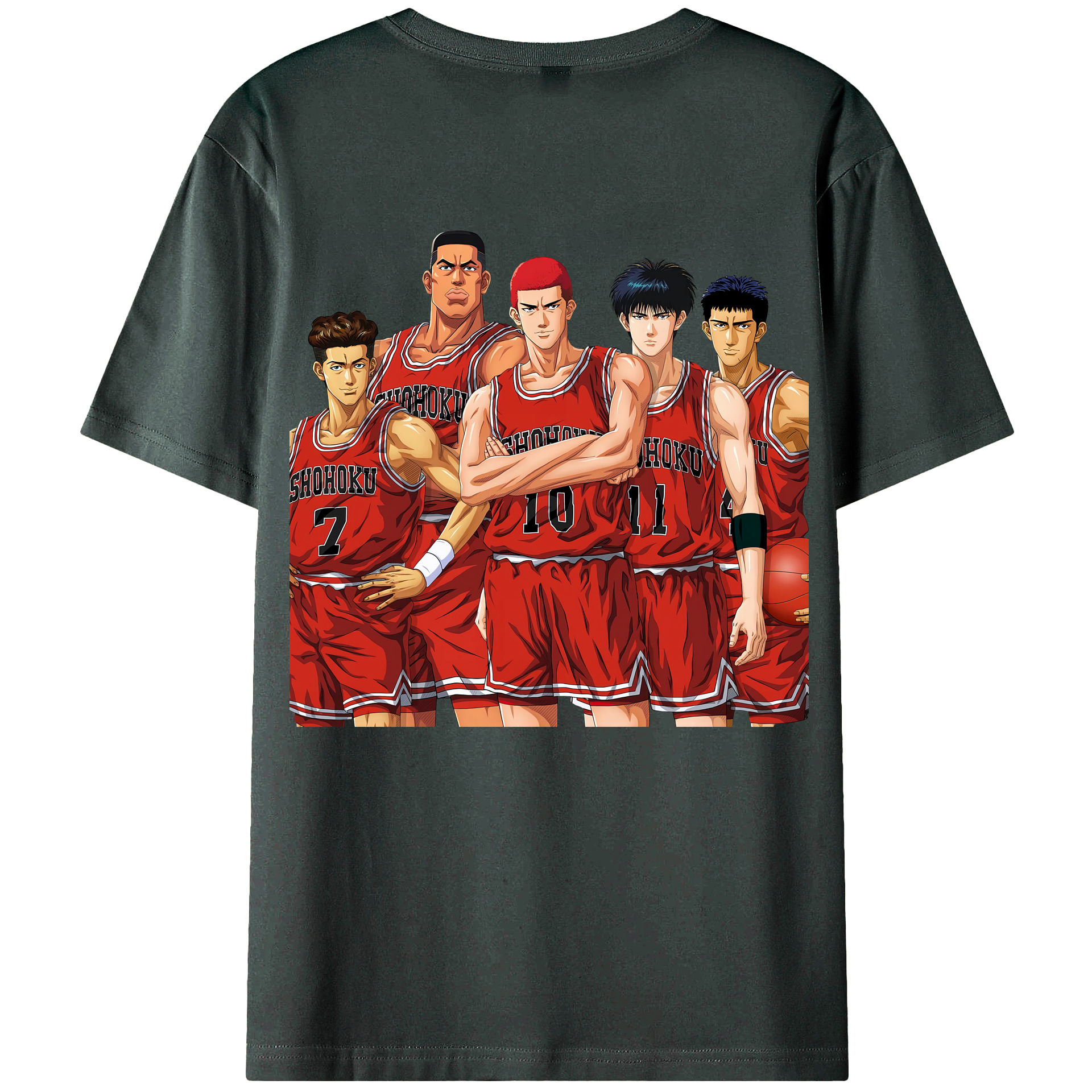 （画像用） SLAM DUNK／スラムダンク 綿100％ メンズ半袖Tシャツ（バックプリント） 通気性